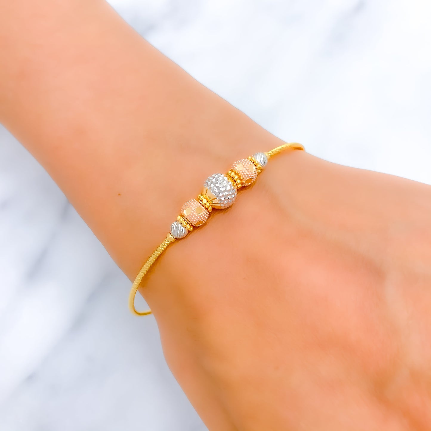 Posh Polka Dot 22k Gold Wire Bracelet