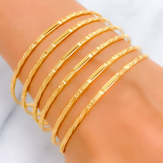 Dotted Gold 22k Gold Bangle Set