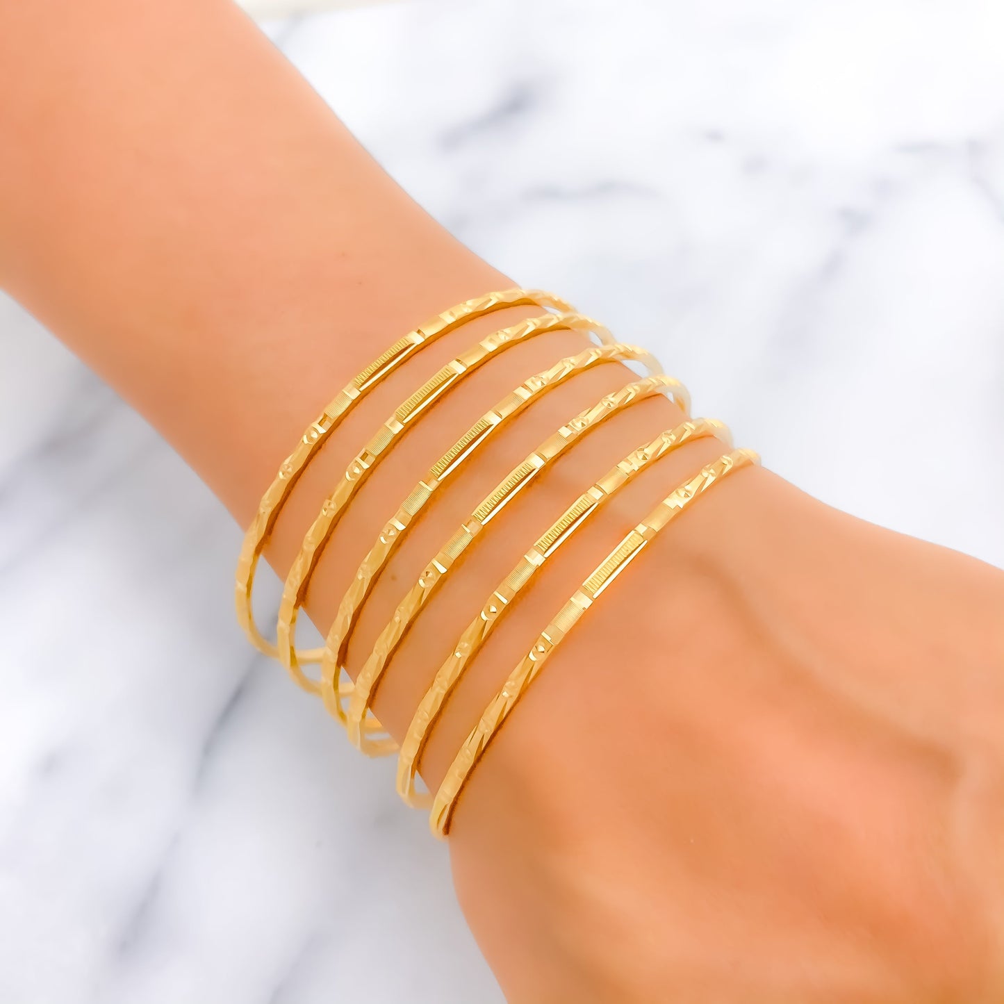 Dotted Gold 22k Gold Bangle Set