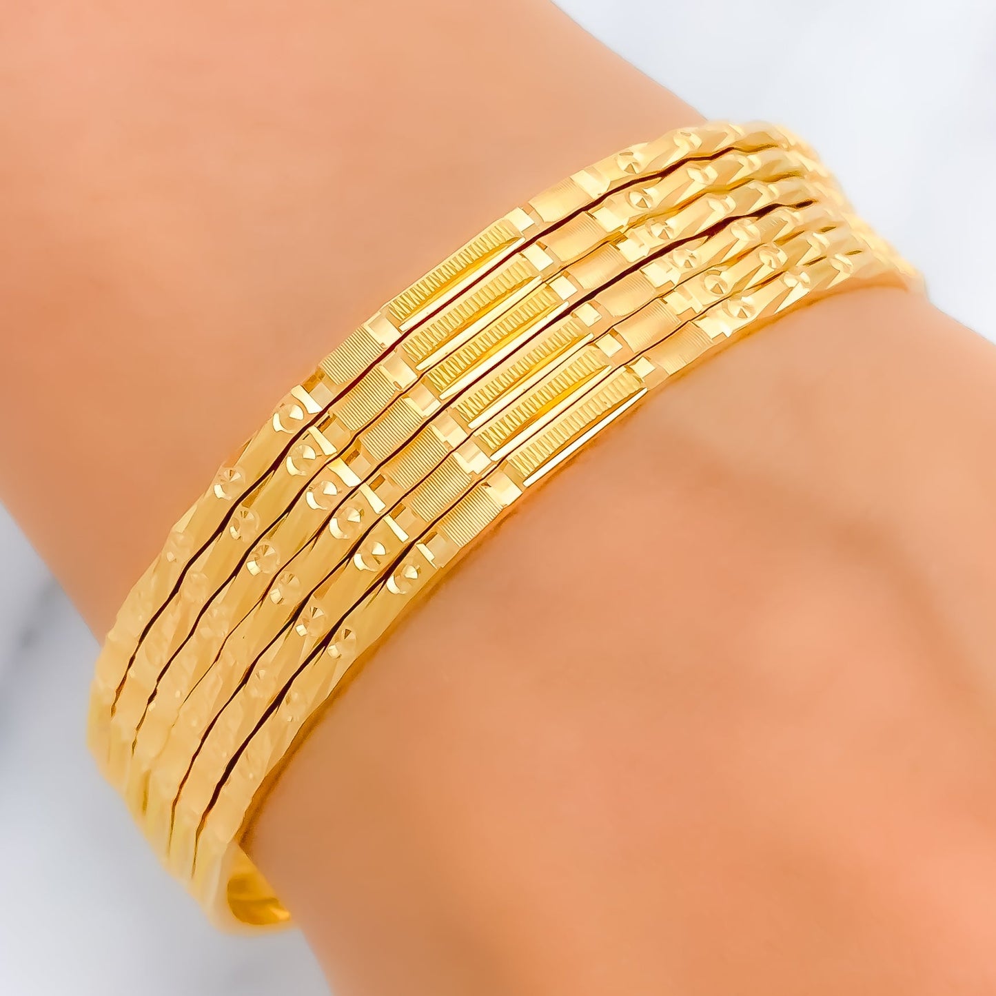 Dotted Gold 22k Gold Bangle Set