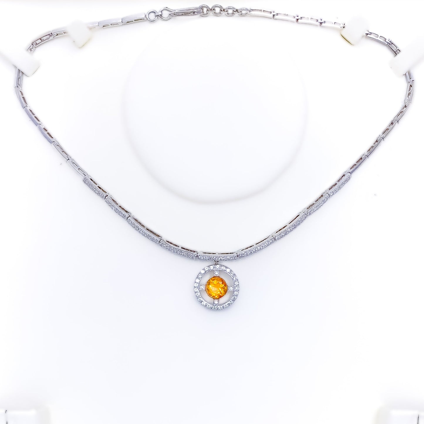 Bold Diamond + 18k Gold Halo Necklace Set