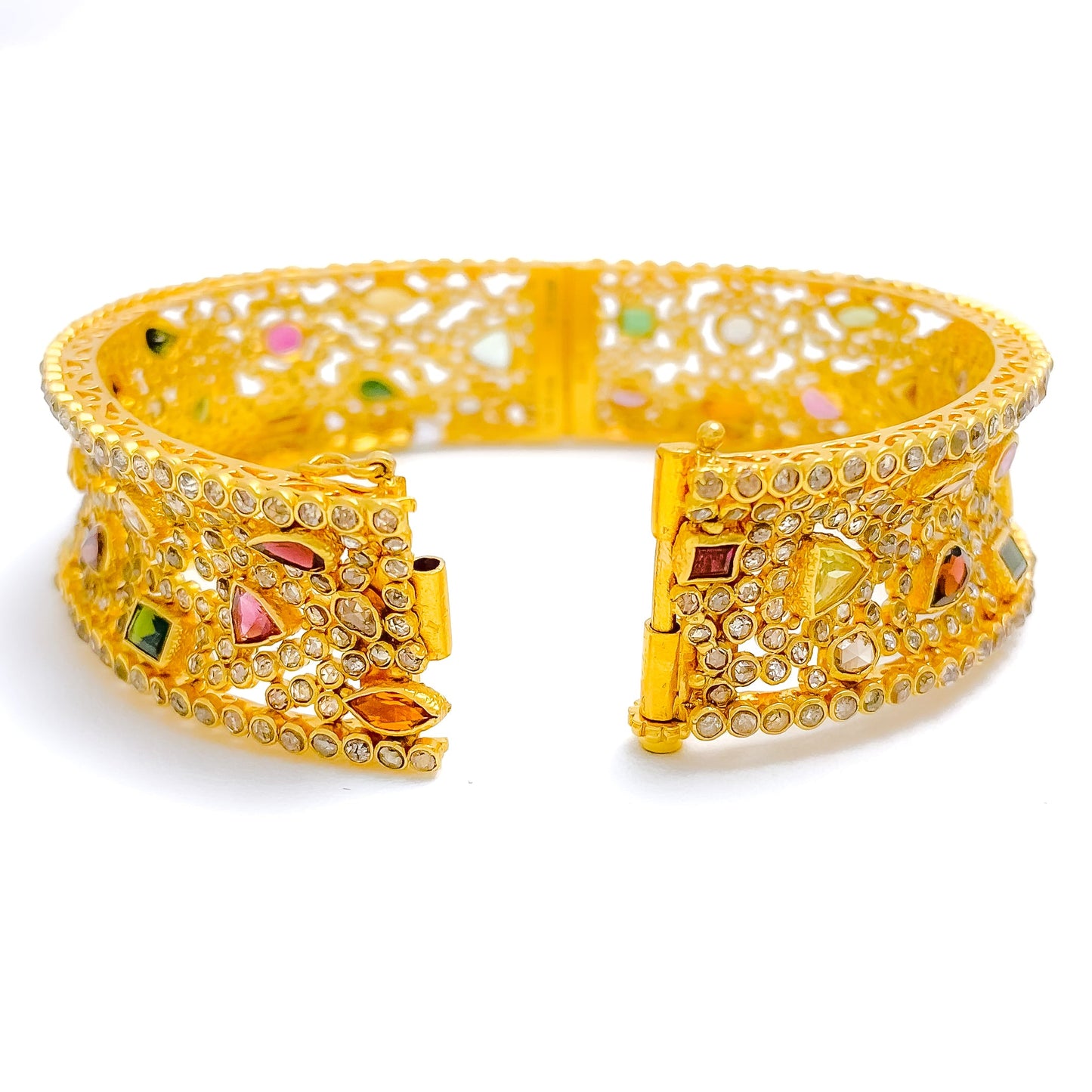 Tourmaline Polki 22k Gold Bangle