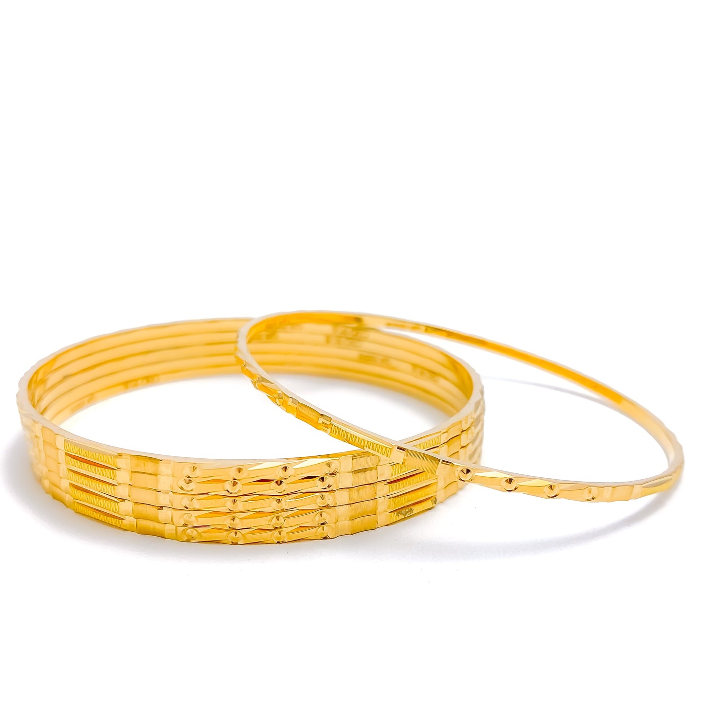 Dotted Gold 22k Gold Bangle Set