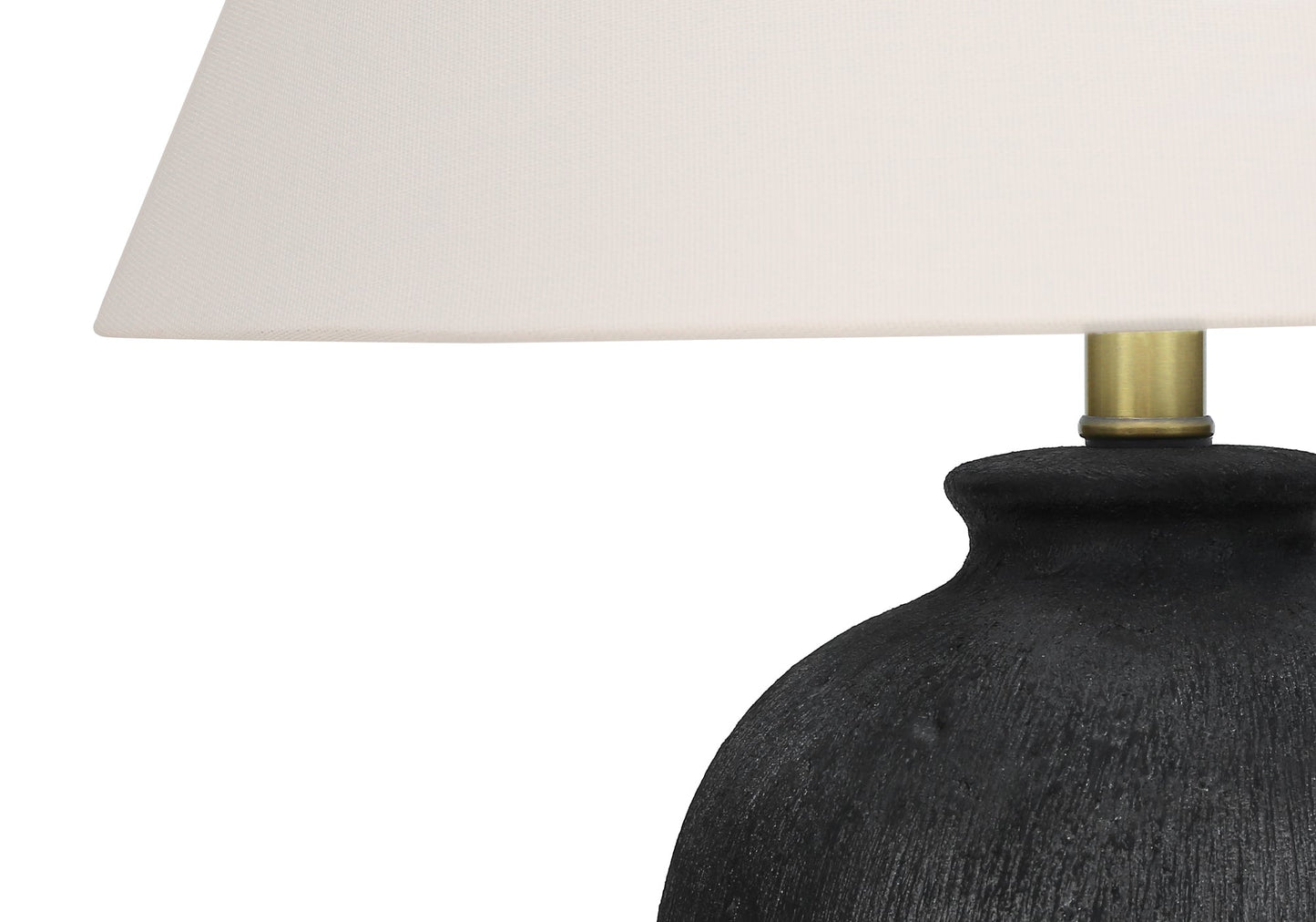 Lumina24 - Black Ceramic Table Lamp with Ivory Shade: Modern Lighting