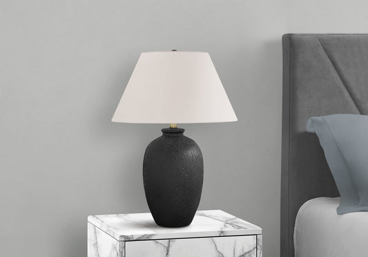 Lumina24 - Black Ceramic Table Lamp with Ivory Shade: Modern Lighting