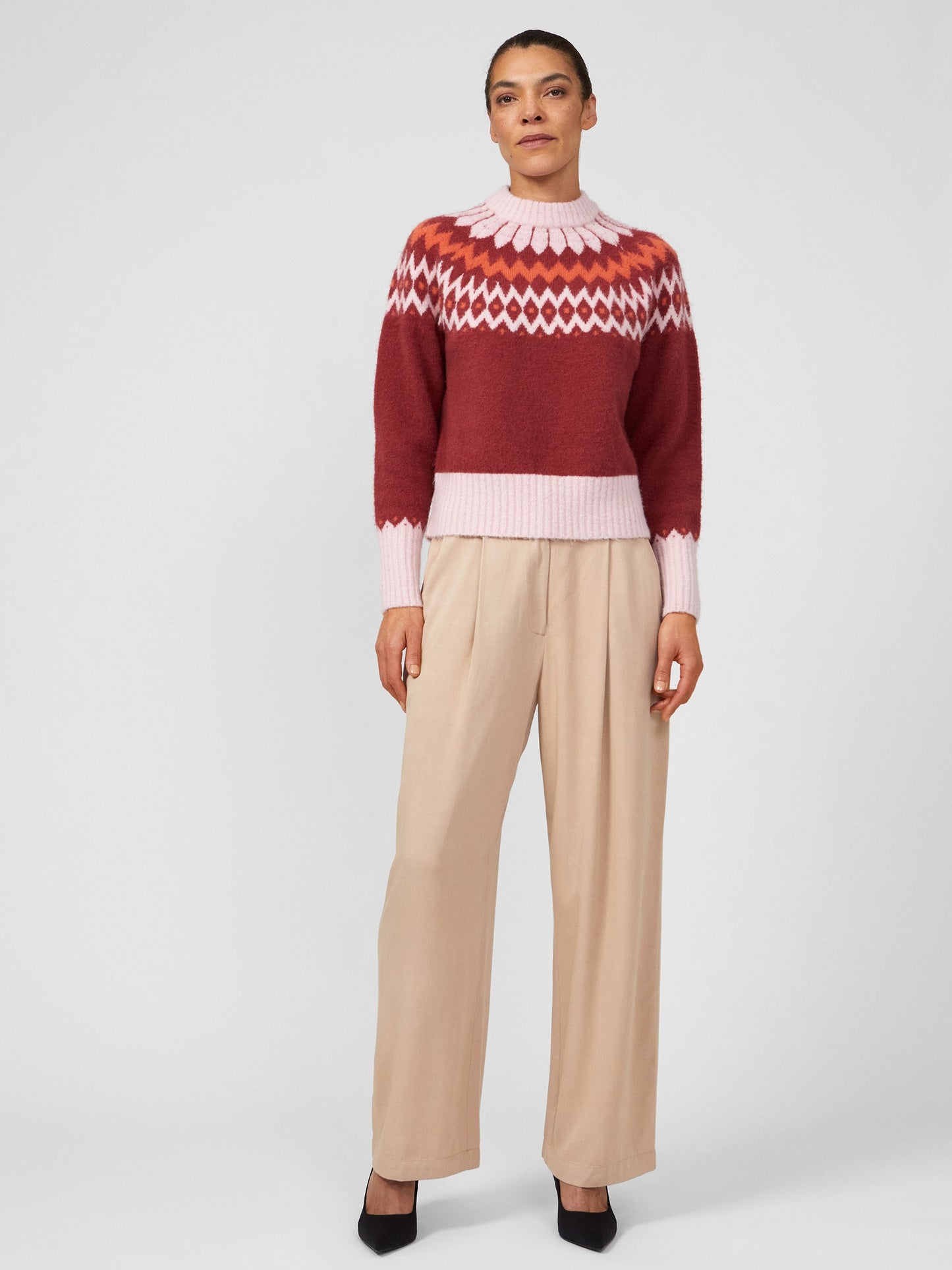 Winter Pattern Knit Crew Neck Jumper