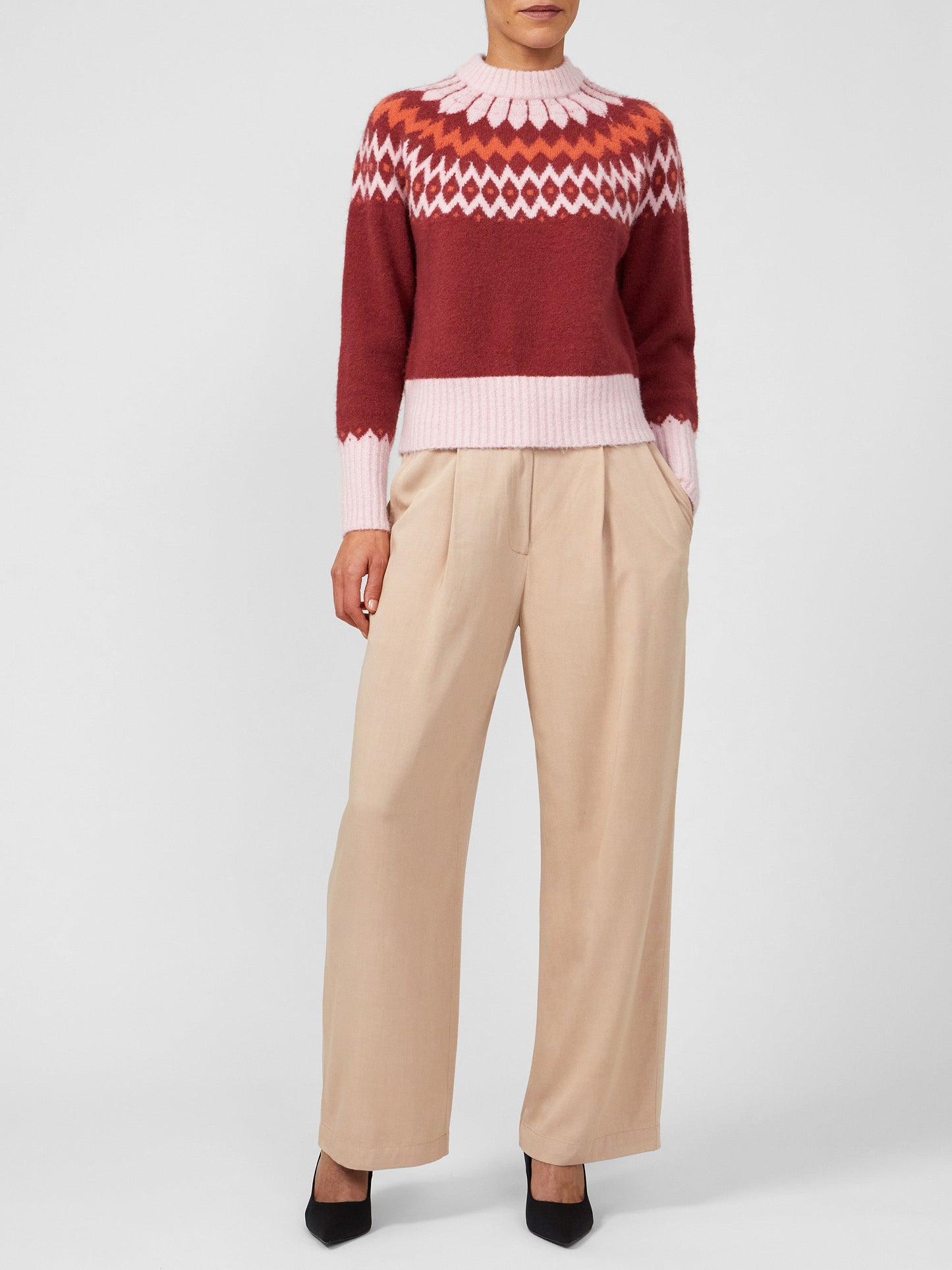 Winter Pattern Knit Crew Neck Jumper