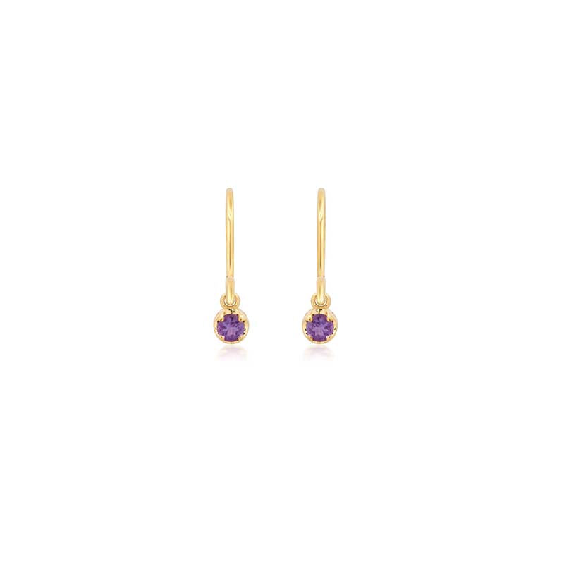 Single Illusion-Set Amethyst Drop Earrings