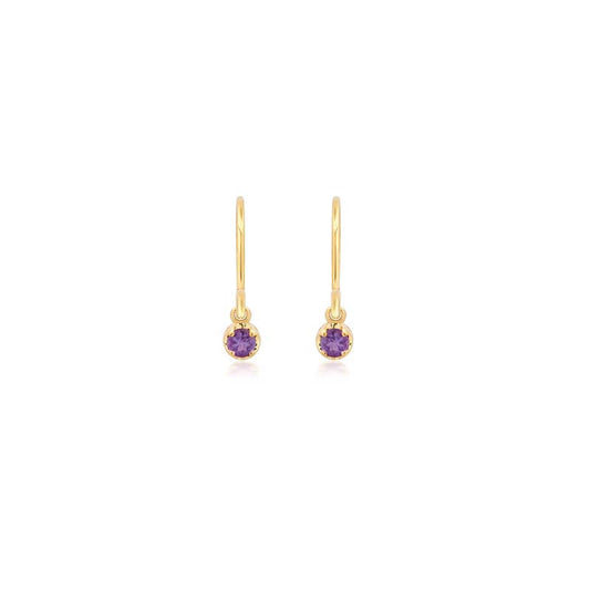 Single Illusion-Set Amethyst Drop Earrings