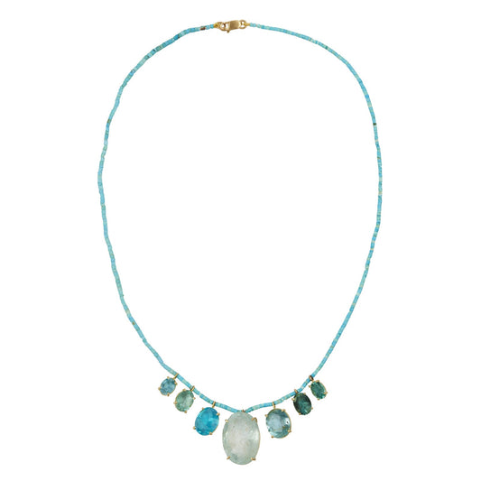 Tourmaline and Aquamarine Bead Necklace