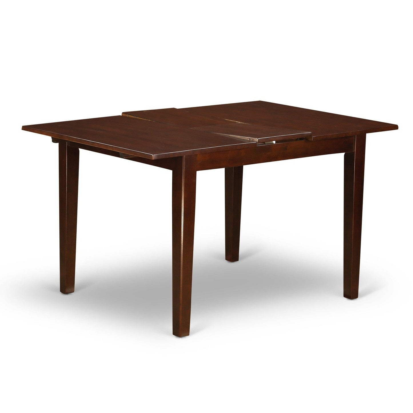 East West Furniture NFDL5-MAH-W 5 Piece Dining Table Set for 4 Includes a Rectangle Kitchen Table with Butterfly Leaf and 4 Dining Room Chairs, 32x54 Inch, Mahogany