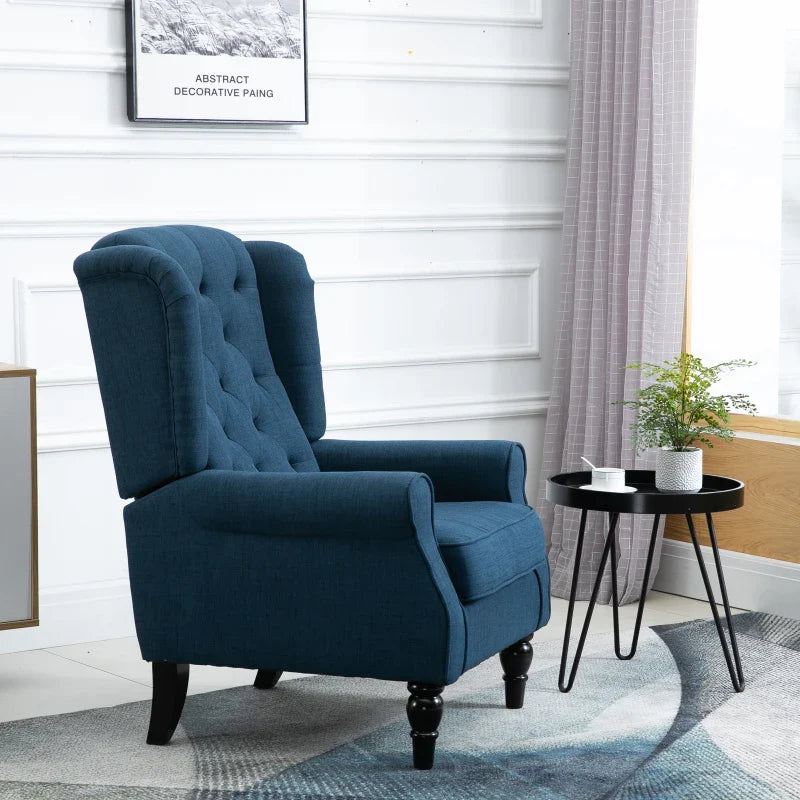 Button Tufted Accent Chair - Blue