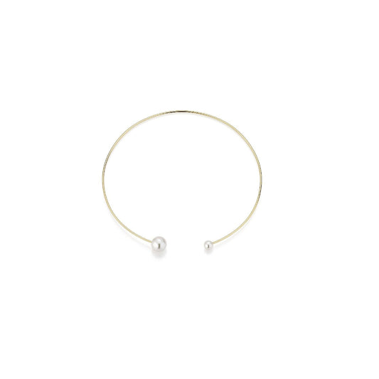 Open Designed 18K Gold Choker w. Freshwater Pearls