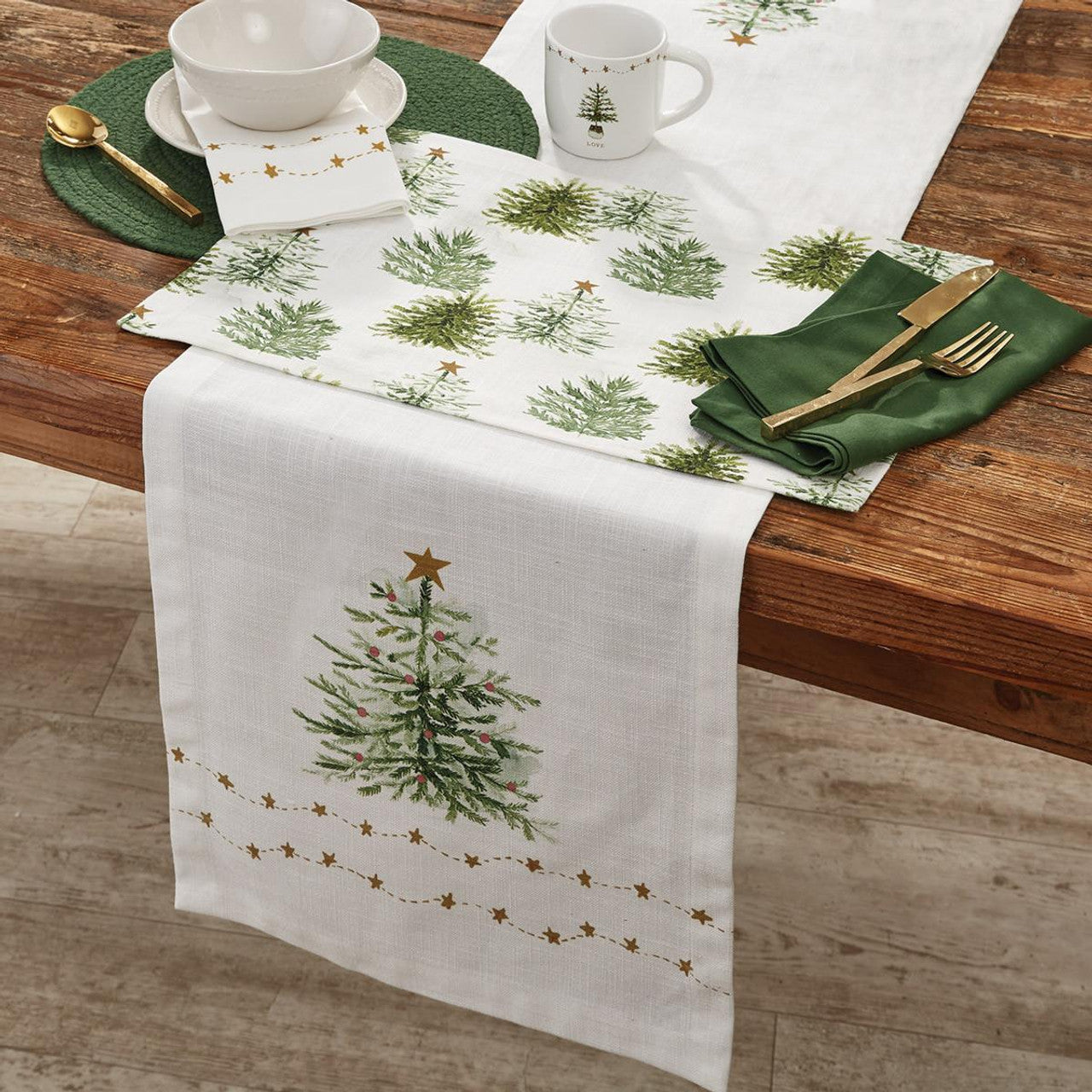 Rustic Christmas Trees Placemats (Set of 4)