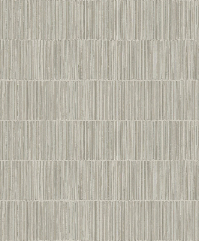 Sample Bamboo Stripe Wallpaper in Beige/Silver