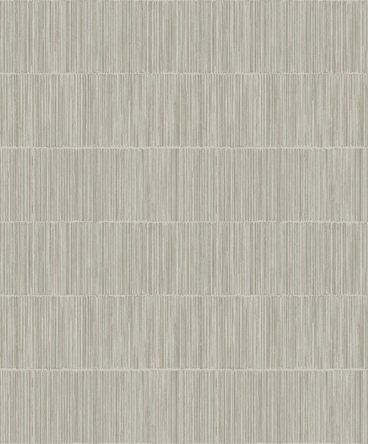 Sample Bamboo Stripe Wallpaper in Beige/Silver