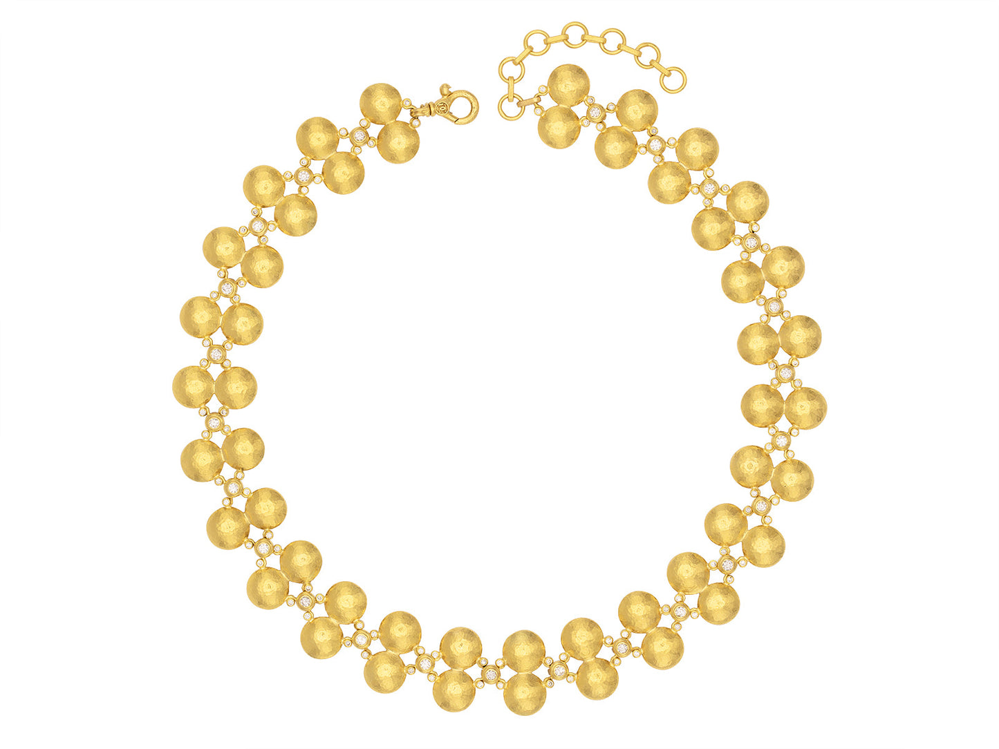 GURHAN Spell Gold All Around Short Necklace, 10mm Round Double Lentil Shapes, Diamond Accents