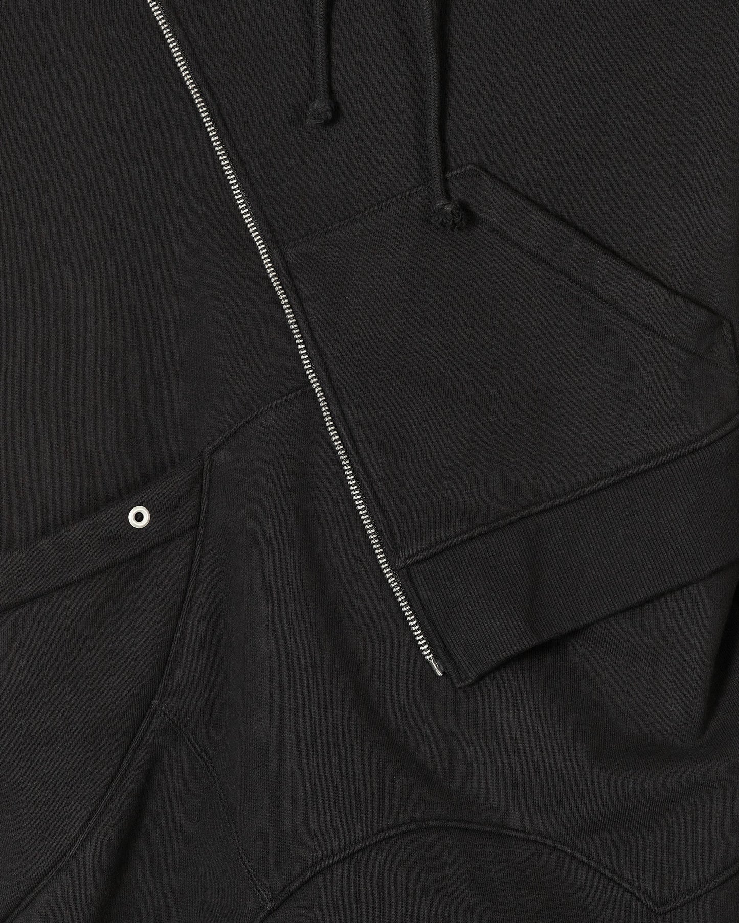 Panelled Hooded Sweatshirt Black