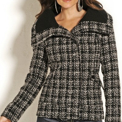 Women's Black/Grey Wool Jacket