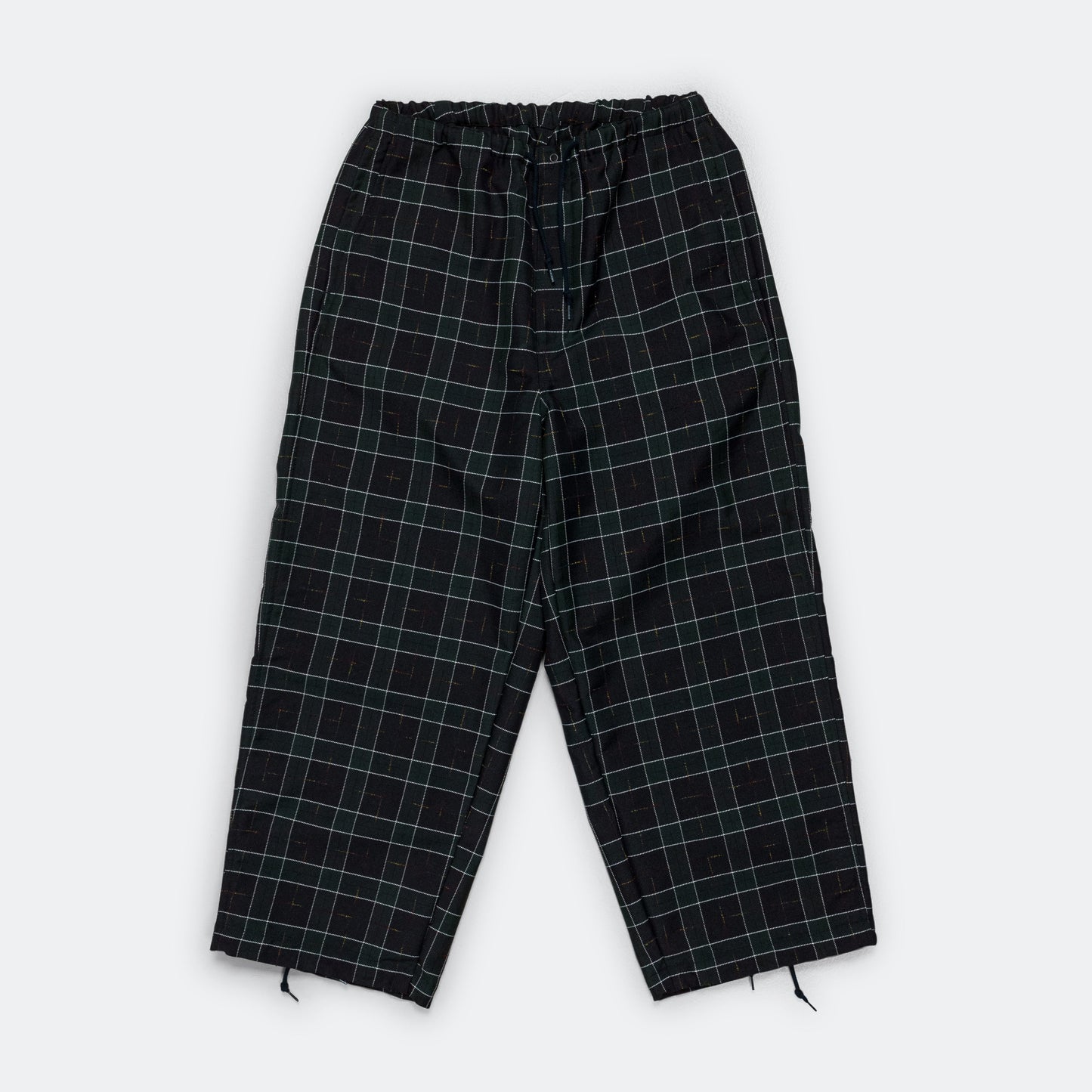 MIL Easy Pants Wool PE Check - Navy