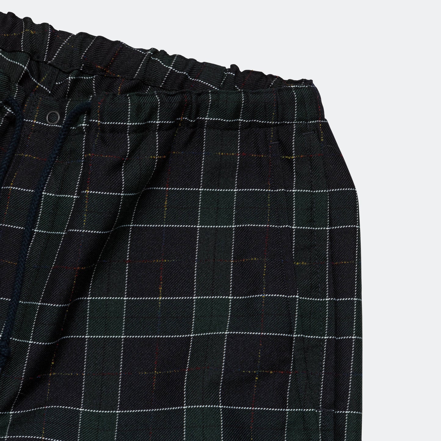 MIL Easy Pants Wool PE Check - Navy