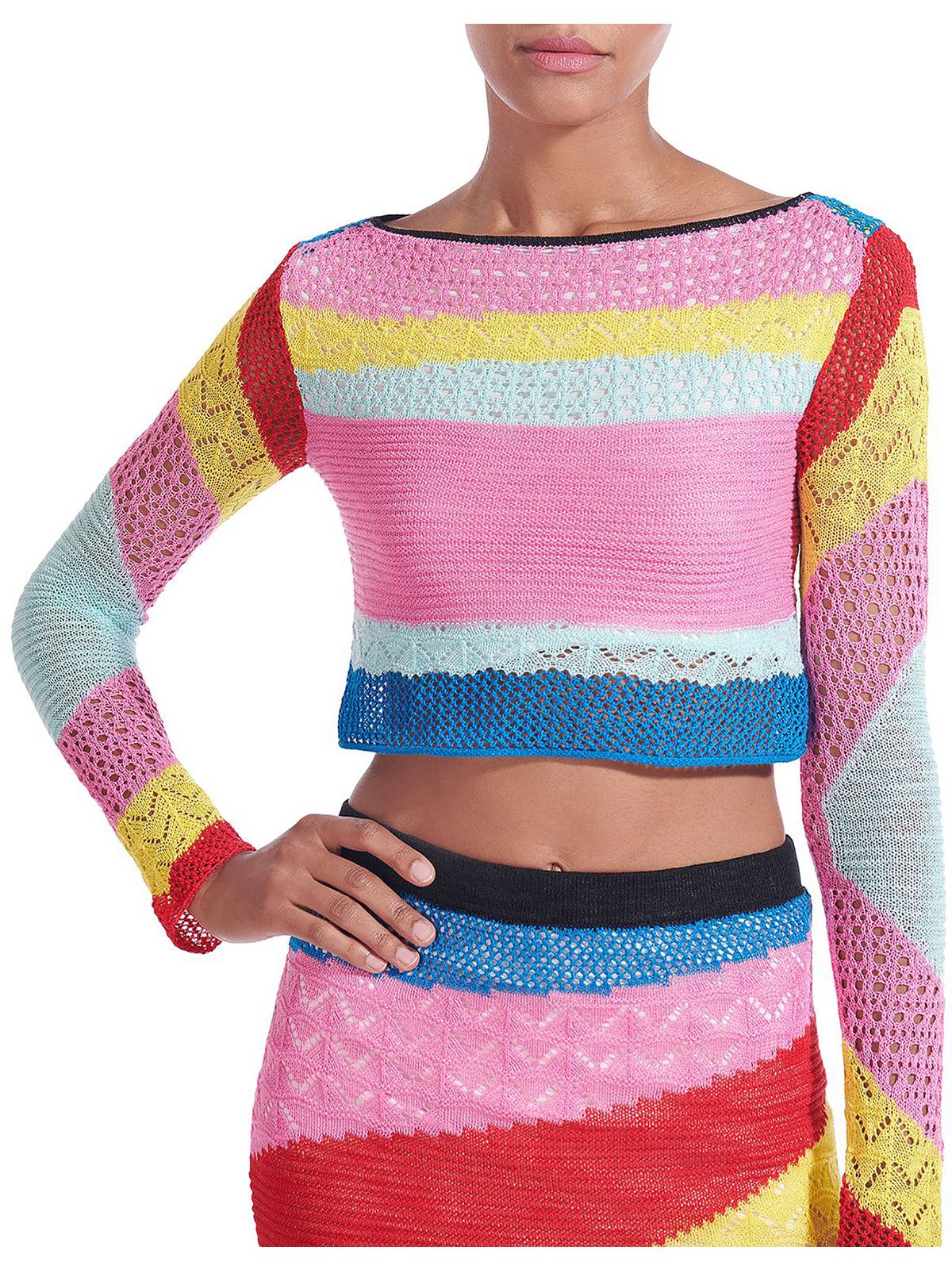 Limousin Womens Colorblock Crop Pullover Top