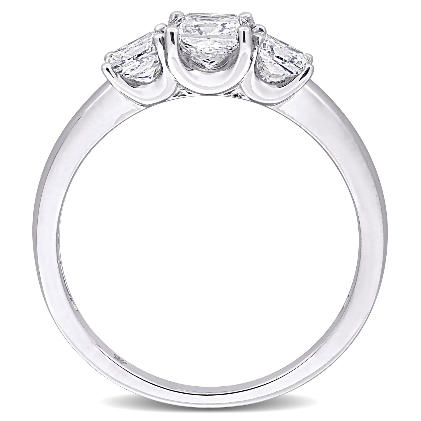 Created Forever 1ct TW Princess-Cut Lab-Grown Diamond 3-Stone Engagement Ring in 14k White Gold