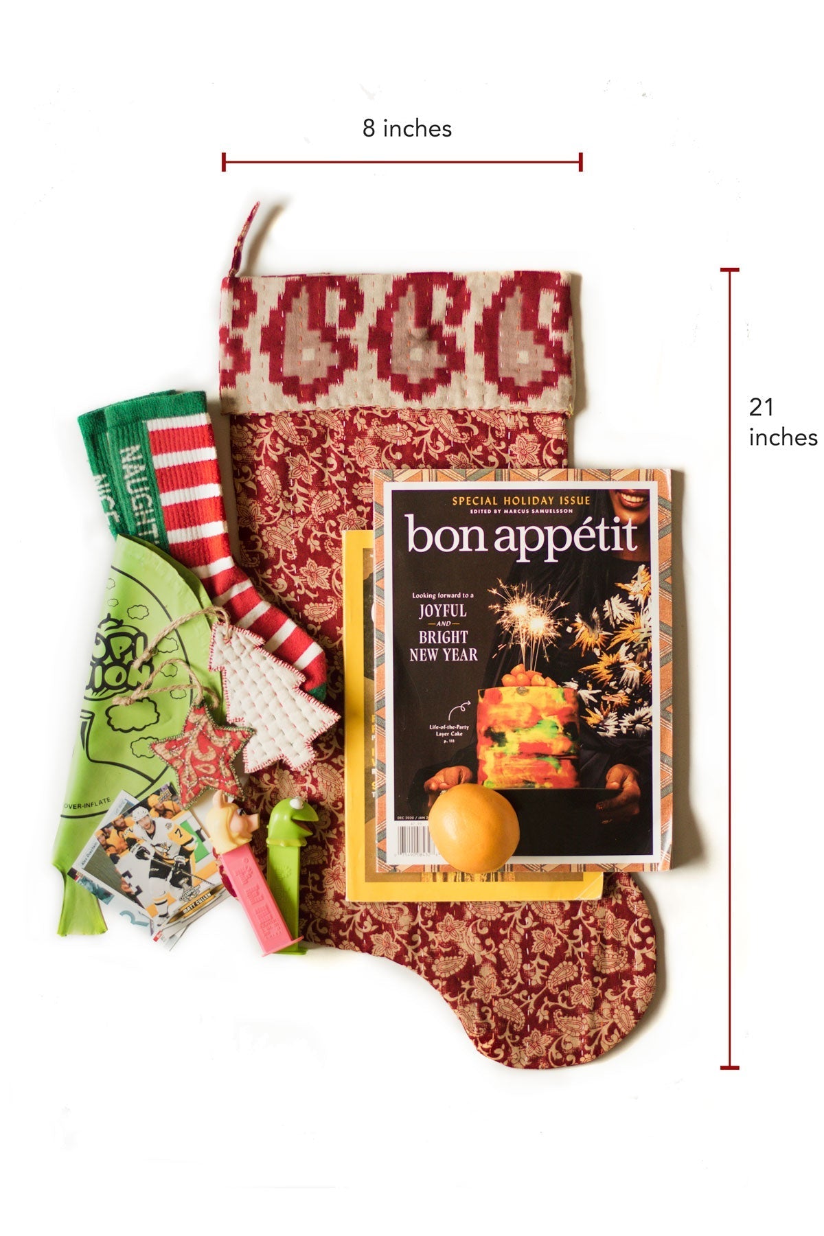 Kantha Holiday Stocking G6