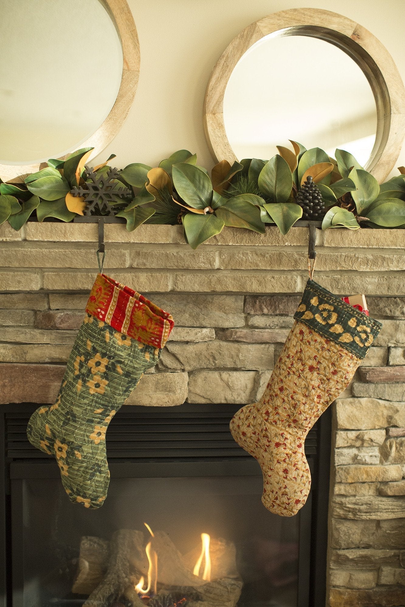 Kantha Holiday Stocking G6