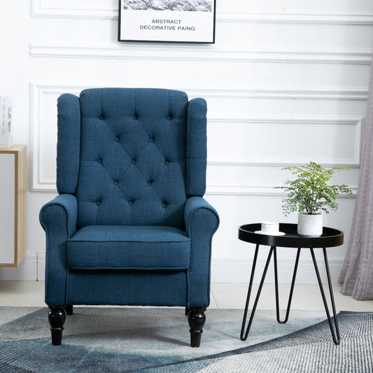 Button Tufted Accent Chair - Blue