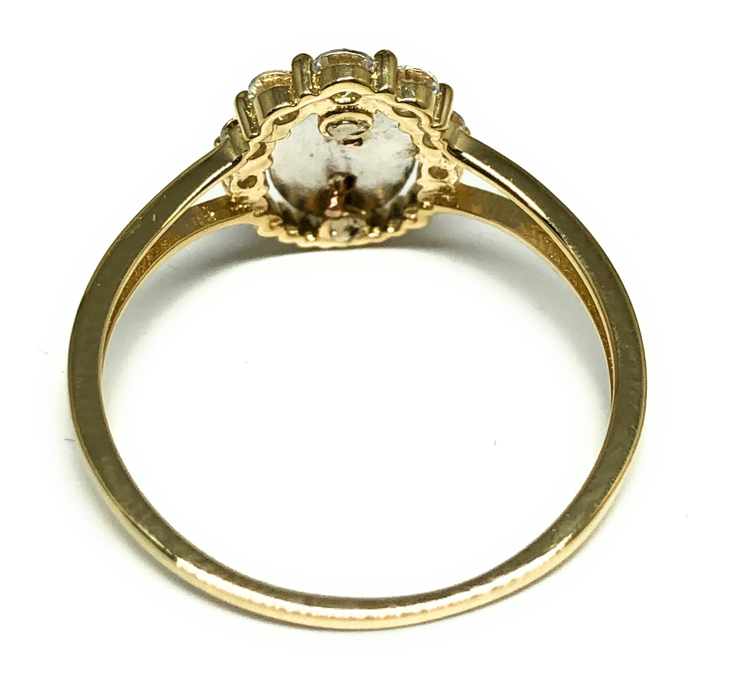 10k Solid Gold Tri-Color Virrgin Mary CZ Ring (FC 03)