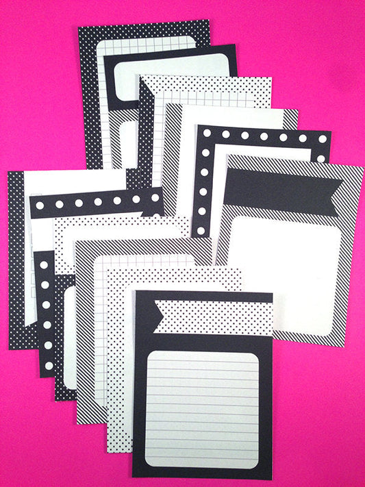 PRINTABLE DOWNLOAD - JOURNAL CARDS - BLACK & WHITE