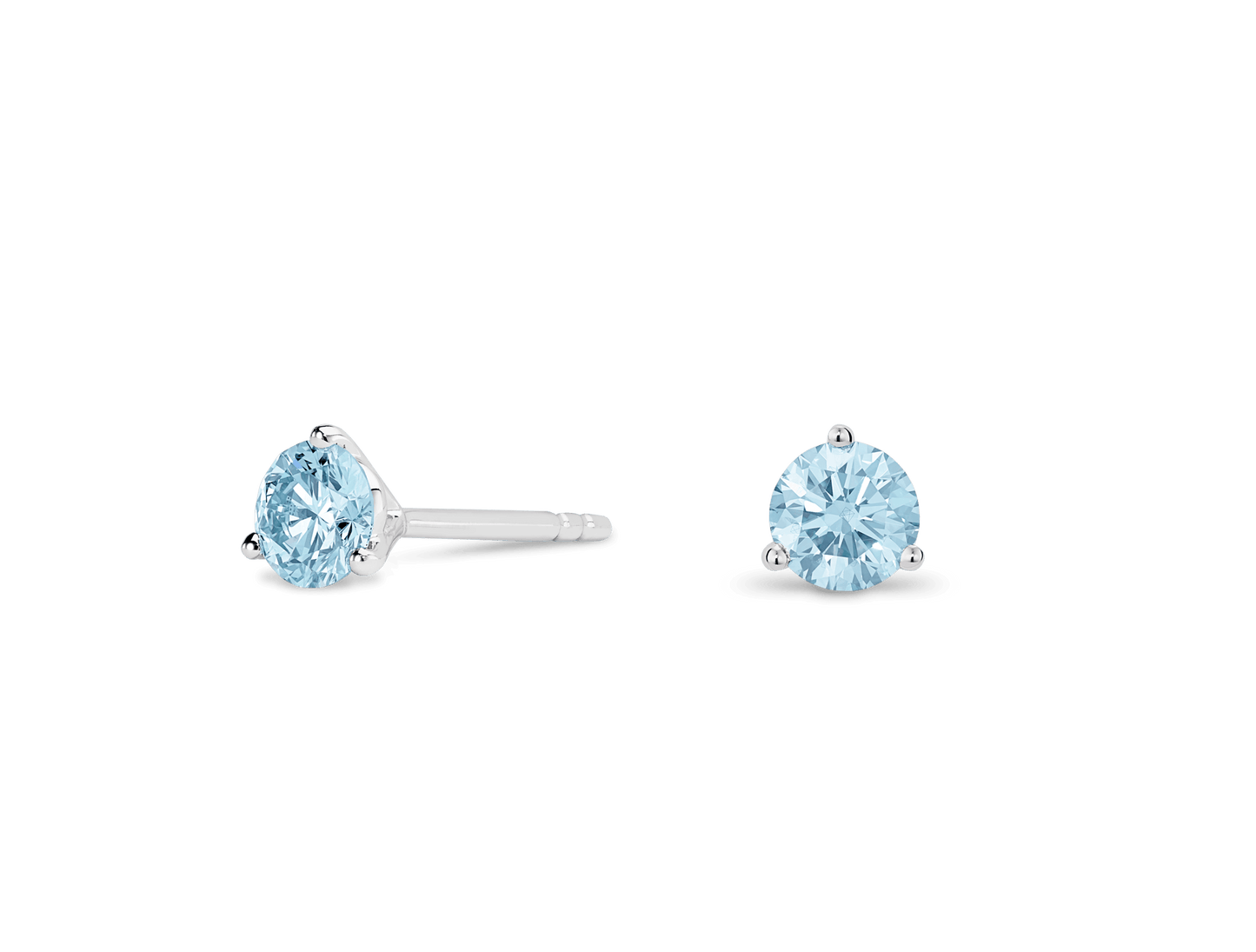 Lab-Grown Diamond ½ct. tw. Round Brilliant Solitaire Studs | Blue