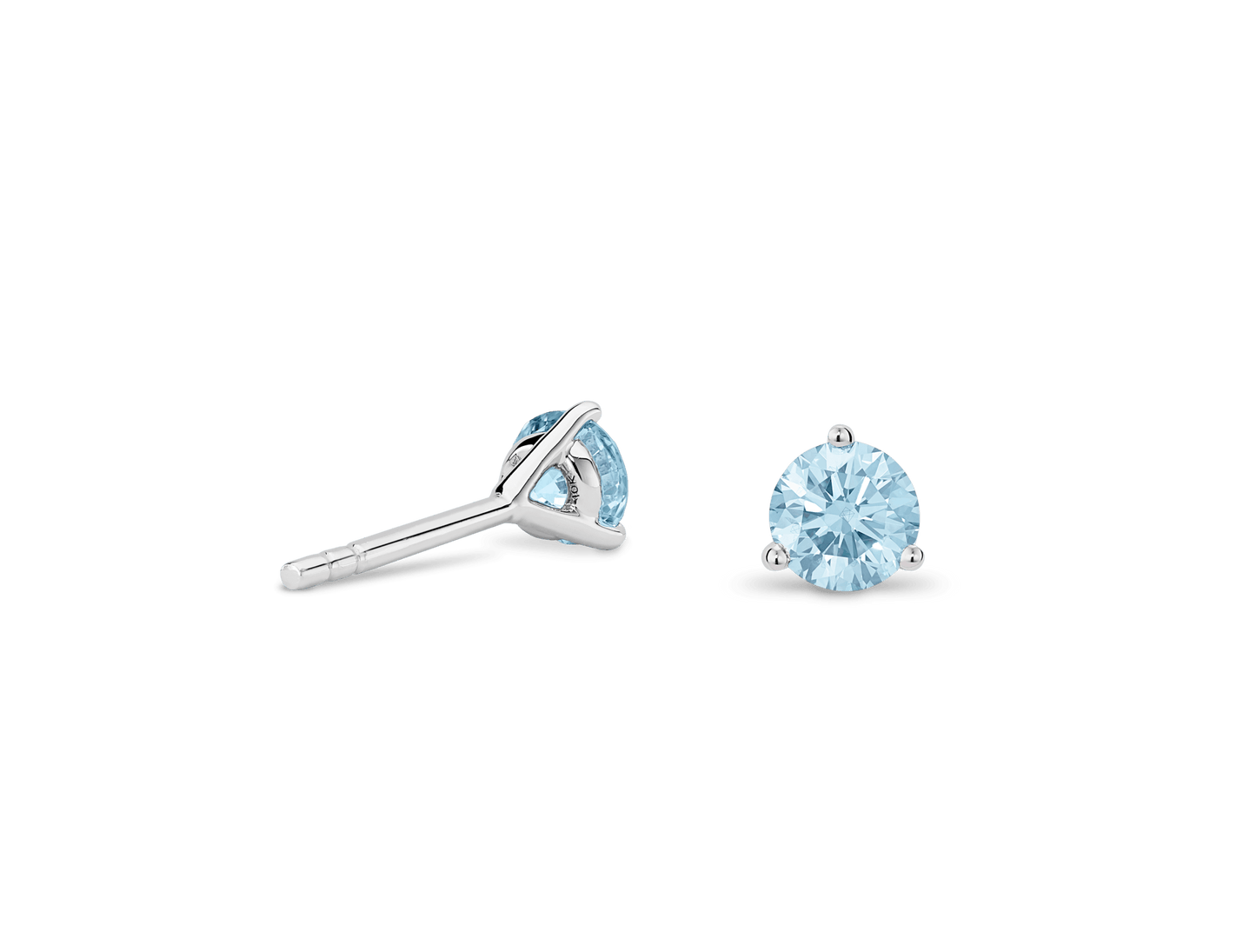 Lab-Grown Diamond ½ct. tw. Round Brilliant Solitaire Studs | Blue