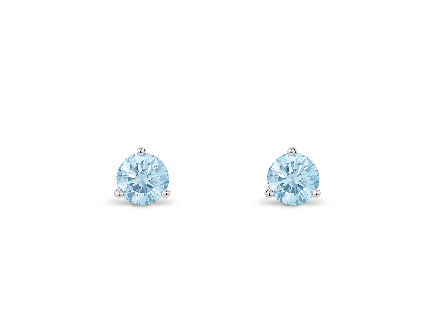 Lab-Grown Diamond ½ct. tw. Round Brilliant Solitaire Studs | Blue