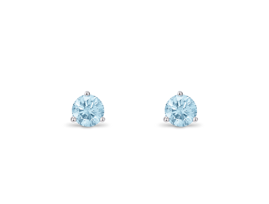 Lab-Grown Diamond ½ct. tw. Round Brilliant Solitaire Studs | Blue