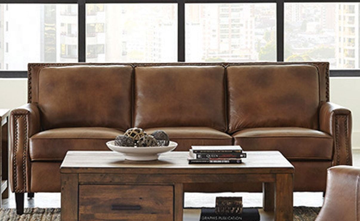 Leaton Upholstered Recessed Arms Sofa Brown Sugar