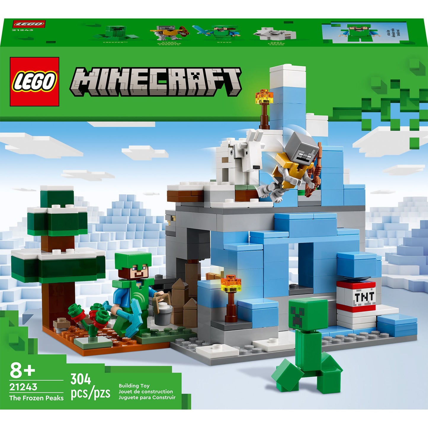 LEGO Minecraft The Frozen Peaks, 21243, Ages 8+, 304 Pieces