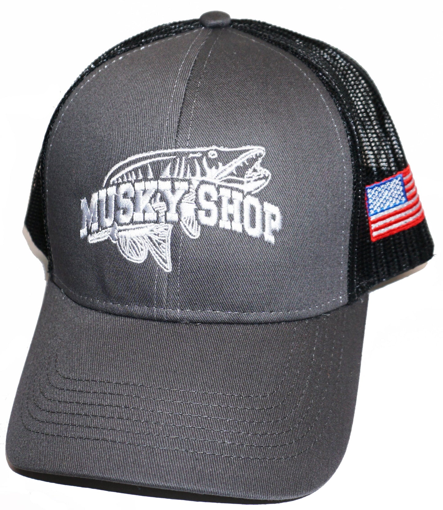 Musky Shop Gray Mesh U.S. Flag Cap