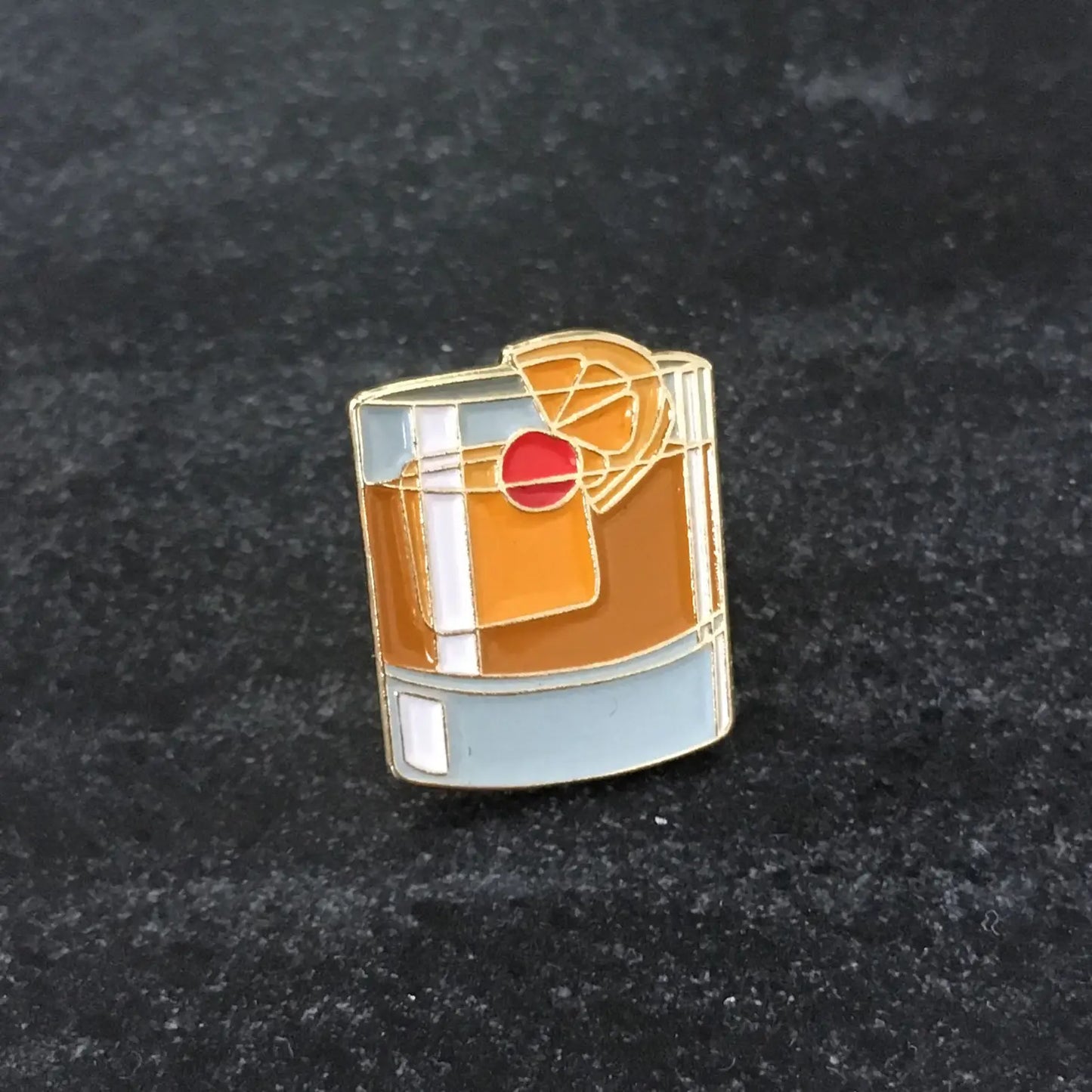 Old Fashioned Cocktail Enamel Pin