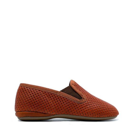 Pepe Chestnut Perforated Slip On Shoe