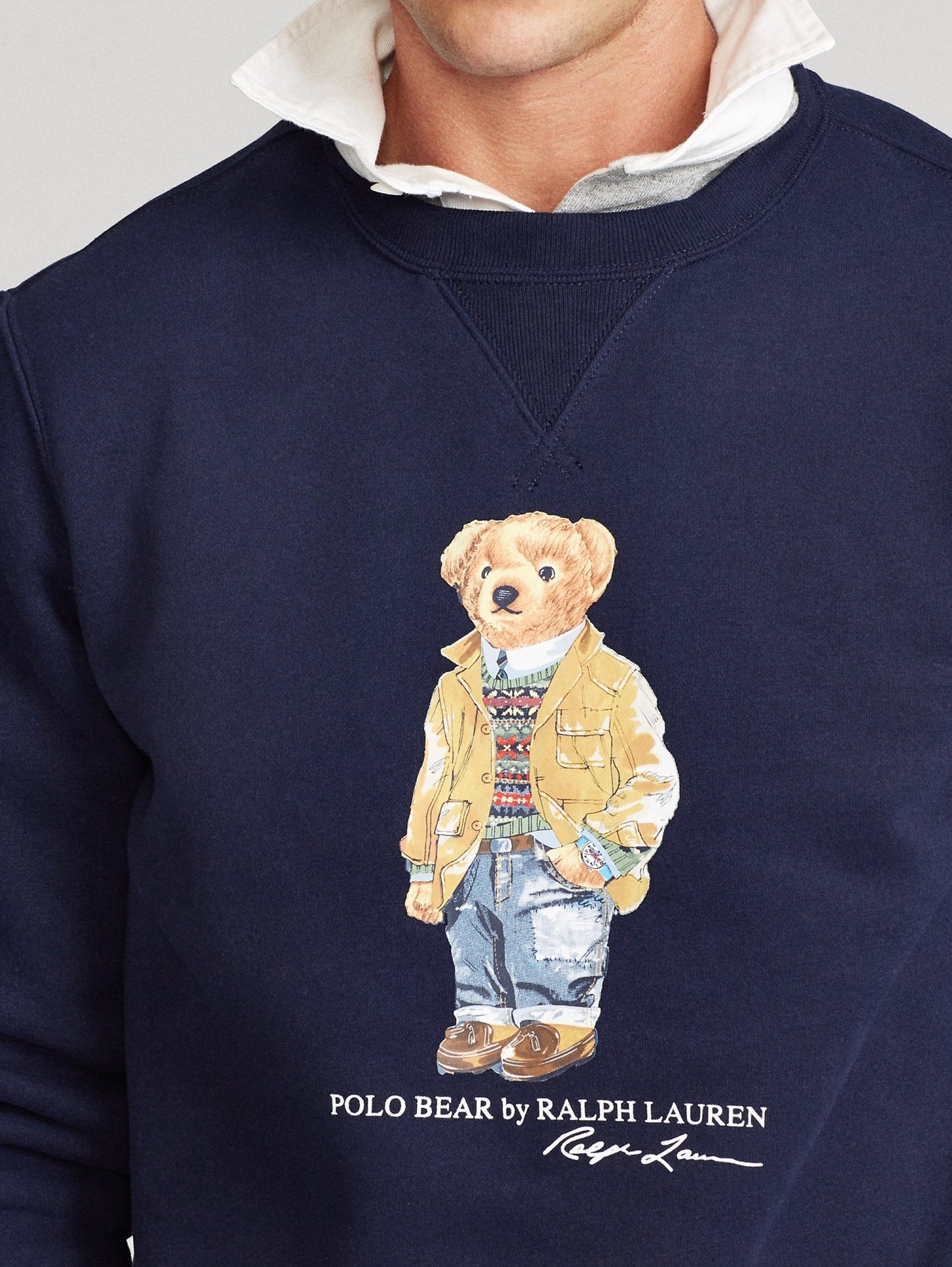 Felpa Girocollo con Polo Bear Cruise Navy