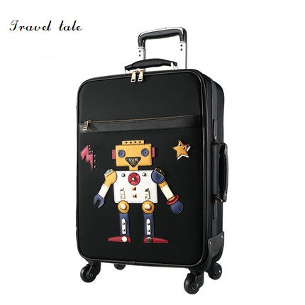 Travel Tale Cartoon Robot 20 Inch Fashionable, High Quality Pu Rolling Luggage Spinner Brand Travel