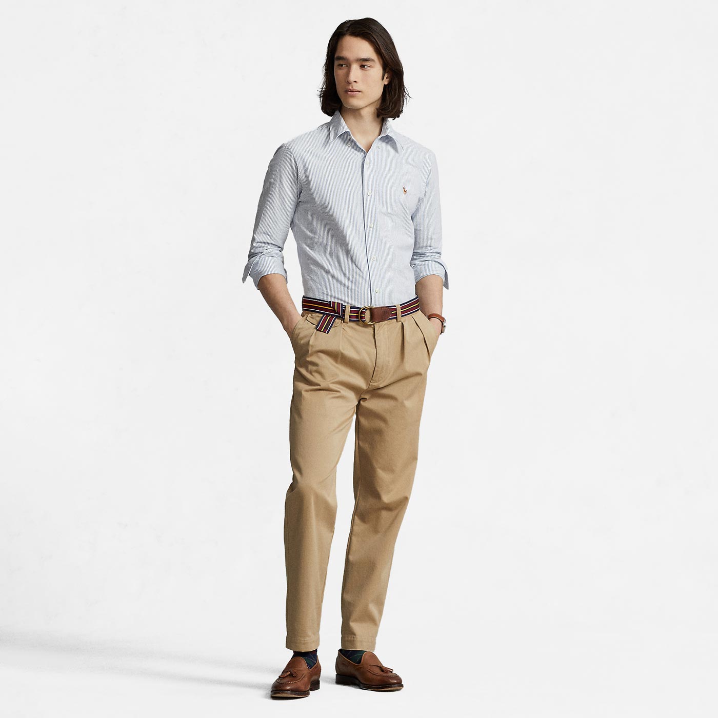 Ralph Lauren Oxford Custom Fit Shirt Blue White