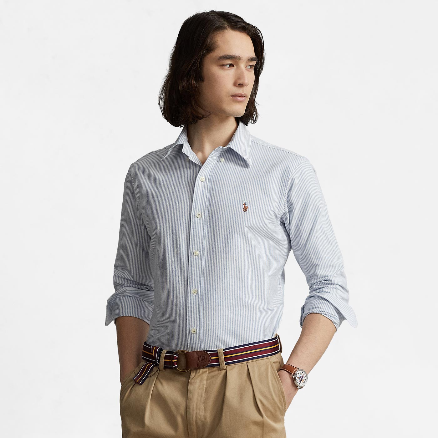 Ralph Lauren Oxford Custom Fit Shirt Blue White