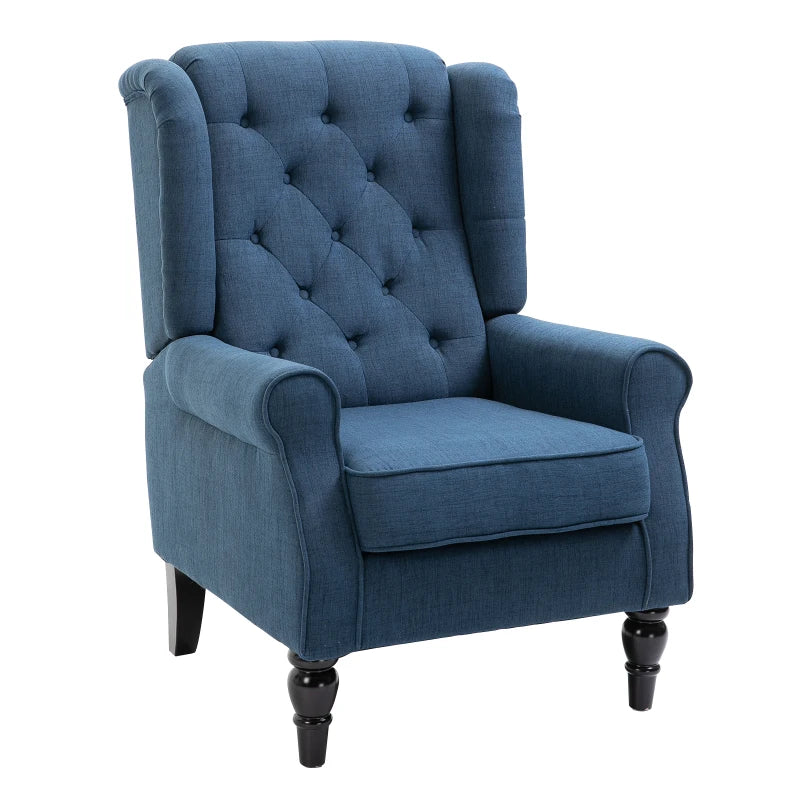 Button Tufted Accent Chair - Blue